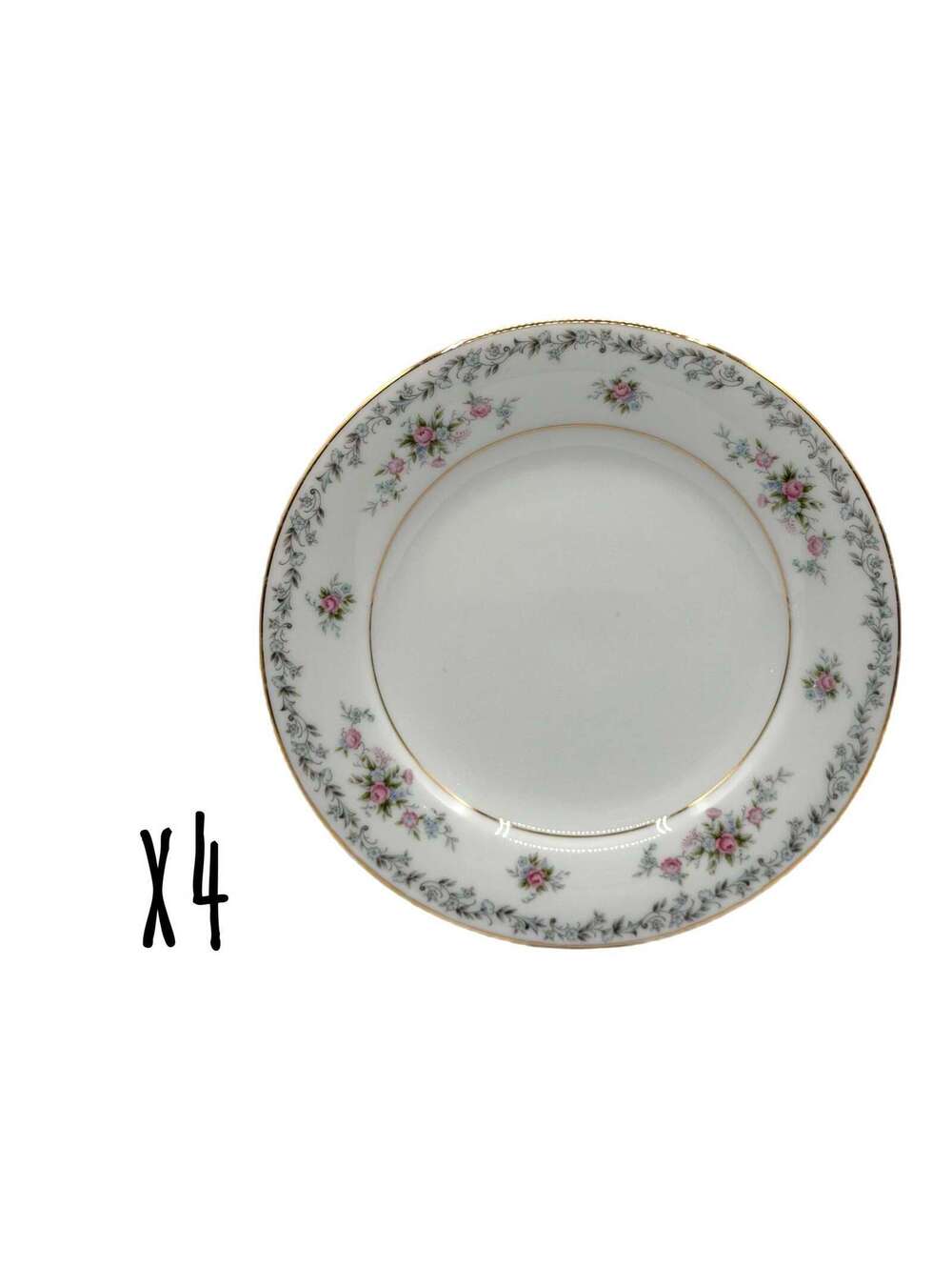Set of 4 Vintage Noritake Barton 8.25” Salad Plates